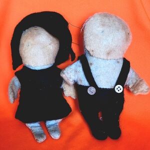 Handmade Felt Doll Pair, Vintage Amish Couple (Male & Female)